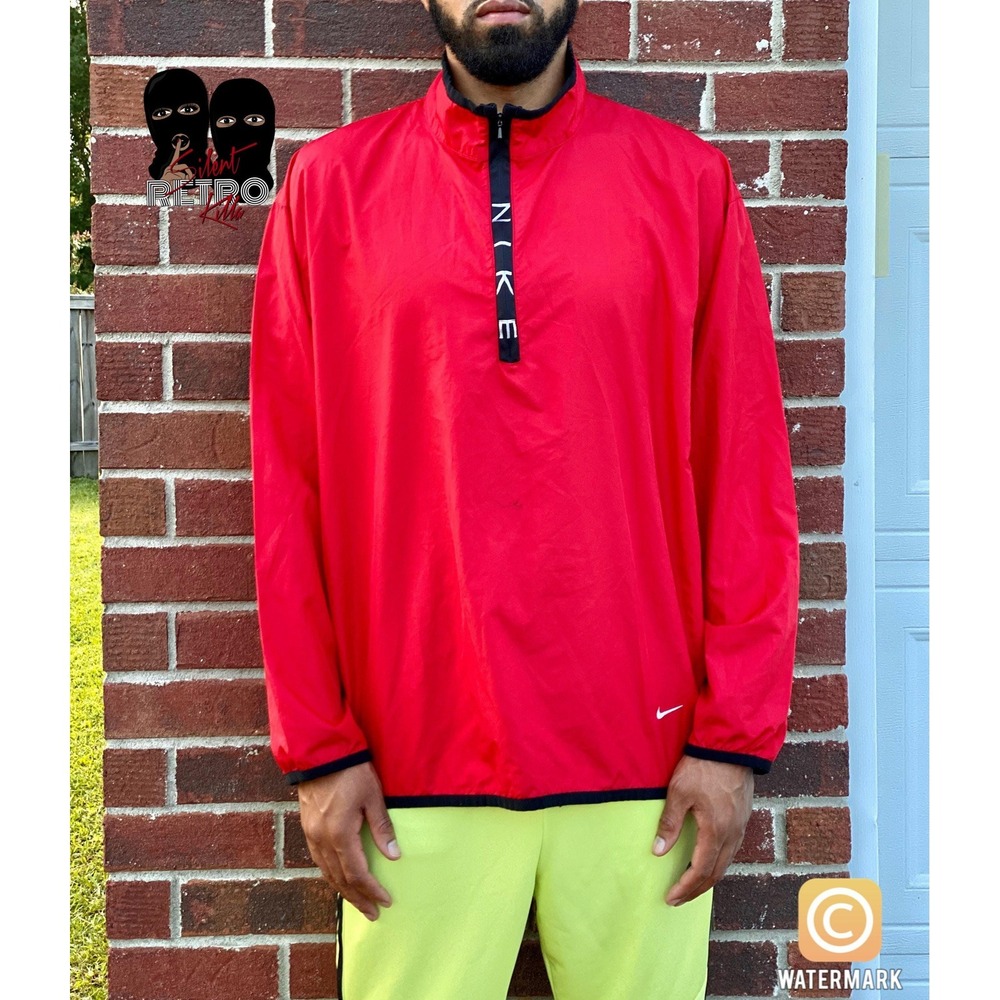 Vintage retro  Nike Windbreaker Red/Black pullover Jacket windbreaker‎ 90s 2000s